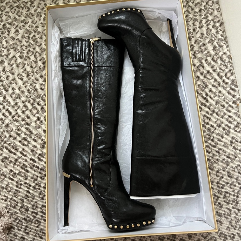 Michael Kors - Knee High Studded Leather Boots